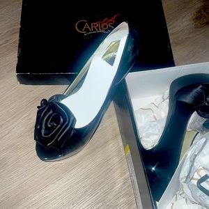 Black patent leather high heel